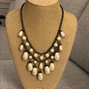 Talbots Faux‎ Pearl Graduated Tear Drop Necklace